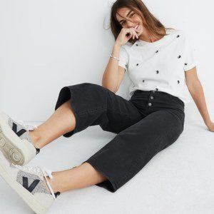 Madewell J7952 Wide Leg Crop Jean Size 27 black